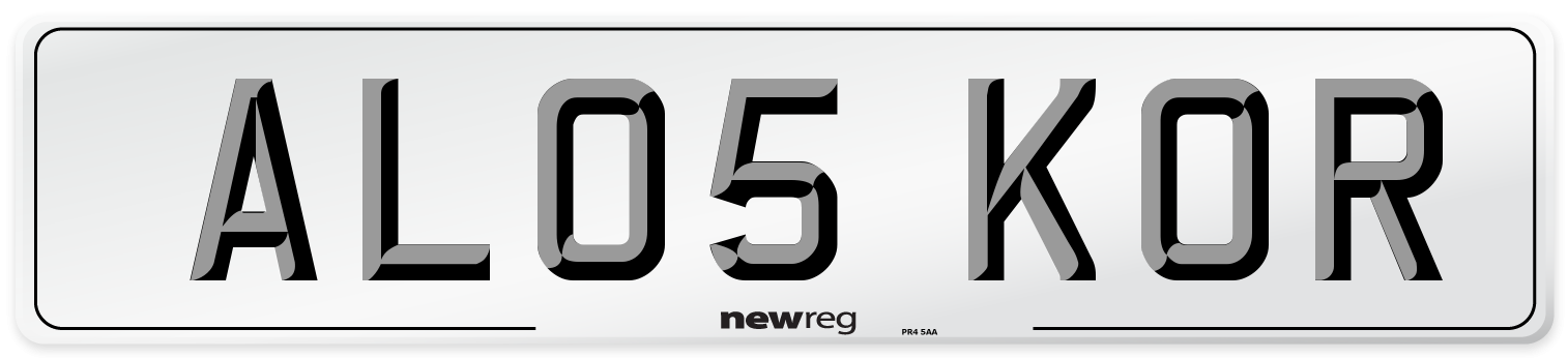 AL05 KOR Number Plate from New Reg